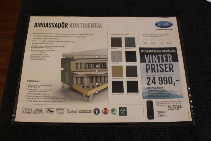 677067-7 Double bed continental bed Jensen Ambassador 180x200cm