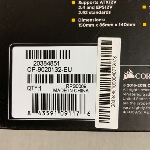 756685-3 Corsair TX650M, 650W PSU