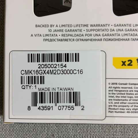 757402-3 RAM Corsair Vengeance LPX DDR4 3000MHz 16GB