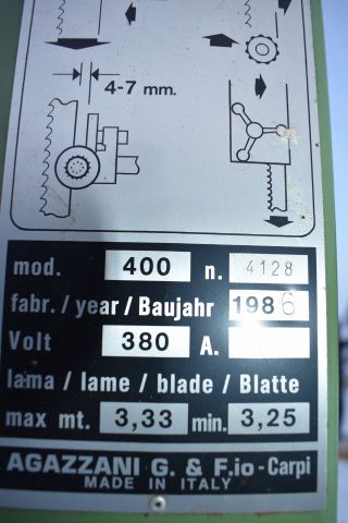 503197-6 Bandsaw Agazzani 400