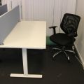 624763-3 Raise and lower desk with chair and screen