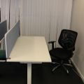 624763-4 Raise and lower desk with chair and screen