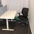 624763-1 Raise and lower desk with chair and screen