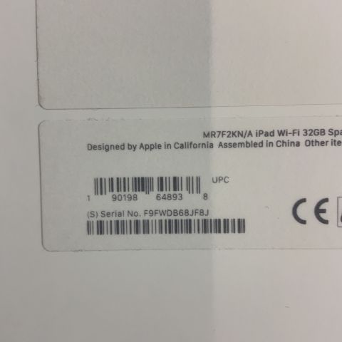 760903-3 Apple Ipad 6th generation MR7F2KN/A