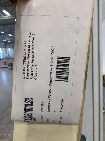 760852-9 Window door Nordic Windows Scale Outward-facing HH Single door 3-Glass PVC WxH: 100x200 cm