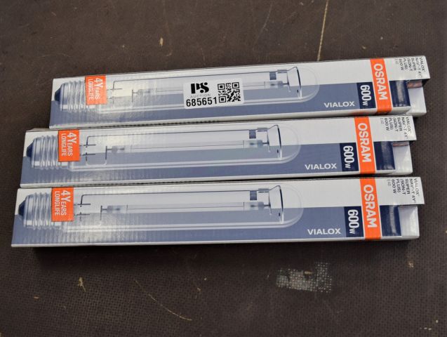685651-1 Fluorescent lamp 3 pcs Osram Vialox NAV-T 600W Super 4Y