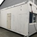 758861-1 Staff shed with sheet metal facade