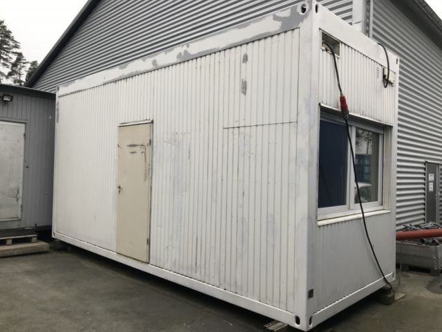758861-1 Staff shed with sheet metal facade