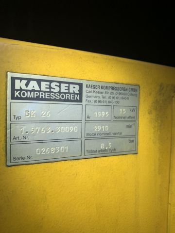 764525-14 Compressor Kaeser SK 26 -1995, dryer and tank
