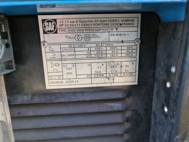 762710-5 Plasma cutter OERLIKON SAF Model Prestozip 625