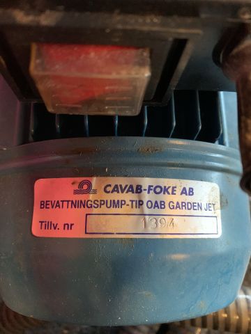 686485-2 Irrigation pump Cavak- Foke AB, incl. Hose