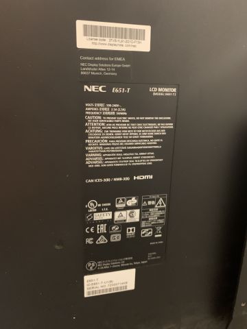 760070-8 Touchskärm Nec E651-T 65”