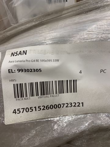 766499-3 4 pcs Aura Lunaria Pro G4 RE 595x595 33W 4100 On / Off 830