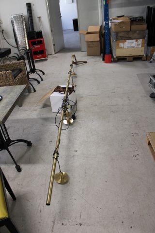 769298-1 Ceiling lamp Rubn 400cm in brass and leather. Design by Niclas Hoflin