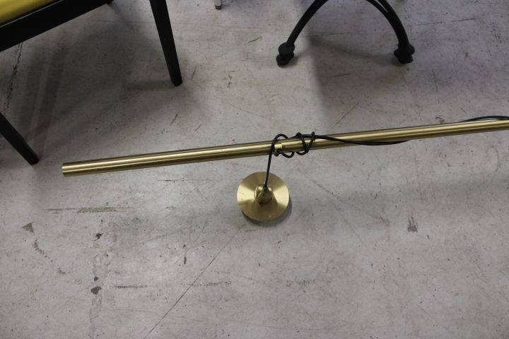 769298-4 Ceiling lamp Rubn 400cm in brass and leather. Design by Niclas Hoflin