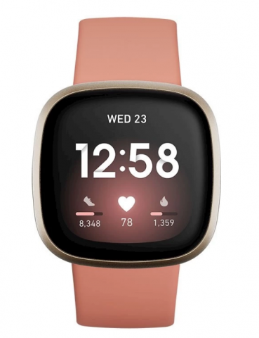 771097-1 Activity bracelet Fitbit Versa 3 Pink Clay / Soft Gold