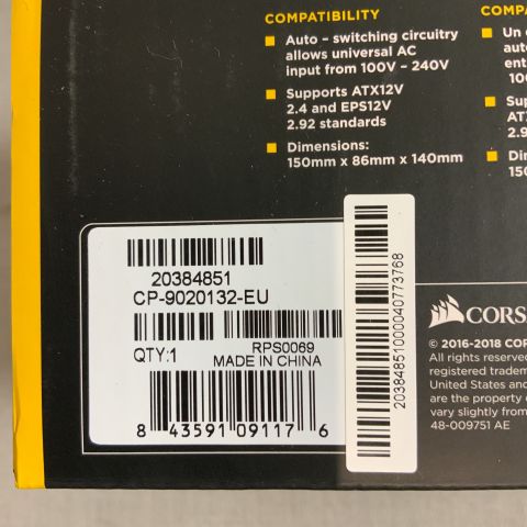 771688-3 Power supply Corsair TX650M, 650W PSU