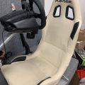 768968-2 Racing game chair with Logitech G920 steering wheel and pedal