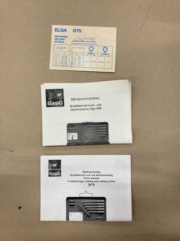 774268-5 Combined welding and cutting torch kit Elga / Gasiq D75 with trolley