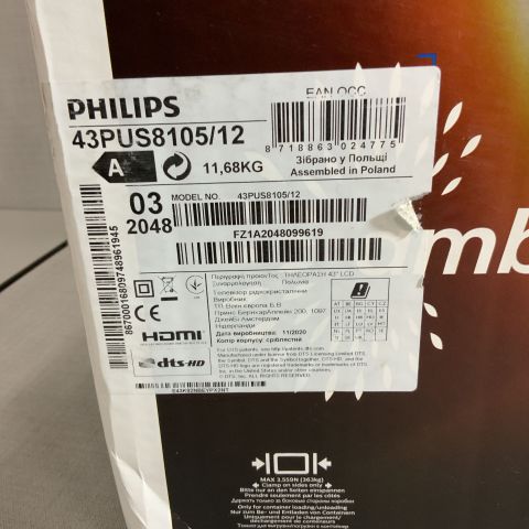 774456-3 43 "UHD LED Smart TV Philips 43PUS8105 (2020)