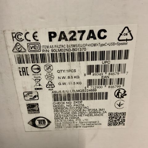 776190-3 Computer screen Asus 27 "ProArt PA27AC