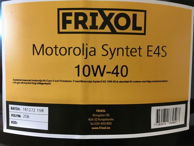 763716-1 1 Pallet With 2 Barrels Frixol Engine Oil Synthetic E4S 10W-40, 416L