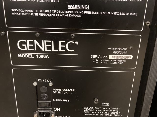782246-5 Genelec 1086A PA Speakers