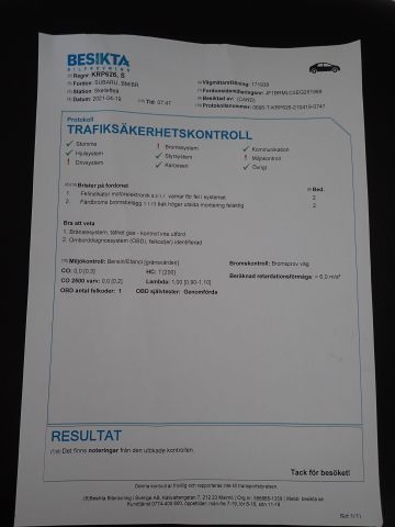 753071-114 SUBARU, BM/BR LEGACY, 2014, 170 hk