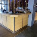 744841-1 Bar counter at an angle of approx. 407x250 cm - as well as back bar shelves and accessories