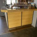 744841-2 Bar counter at an angle of approx. 407x250 cm - as well as back bar shelves and accessories