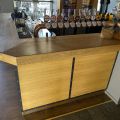 744841-3 Bar counter at an angle of approx. 407x250 cm - as well as back bar shelves and accessories