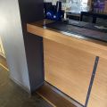 744841-6 Bar counter at an angle of approx. 407x250 cm - as well as back bar shelves and accessories