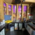 744841-11 Bar counter at an angle of approx. 407x250 cm - as well as back bar shelves and accessories