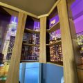 744841-15 Bar counter at an angle of approx. 407x250 cm - as well as back bar shelves and accessories
