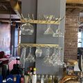 744841-17 Bar counter at an angle of approx. 407x250 cm - as well as back bar shelves and accessories