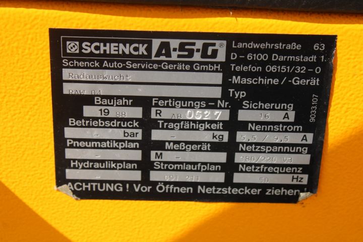 758985-10 Spinnerbalansmaskin Schenk asg Radauswucht RAW04 -88