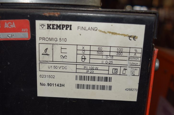 621919-8 Combi Svets Kemppi MIG/TIG Protig, Pro 4000, Promig 510, Procool