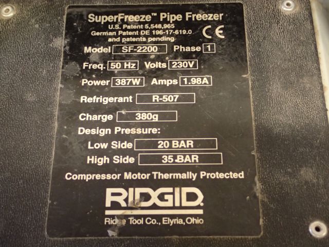 753100-4 Tube freezing kit Ridgid super freeze SF 2200