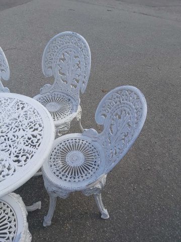 578499-3 Garden group in metal with table and 5 chairs