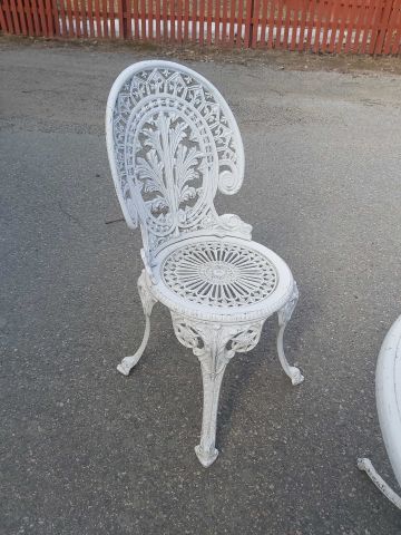 578499-5 Garden group in metal with table and 5 chairs
