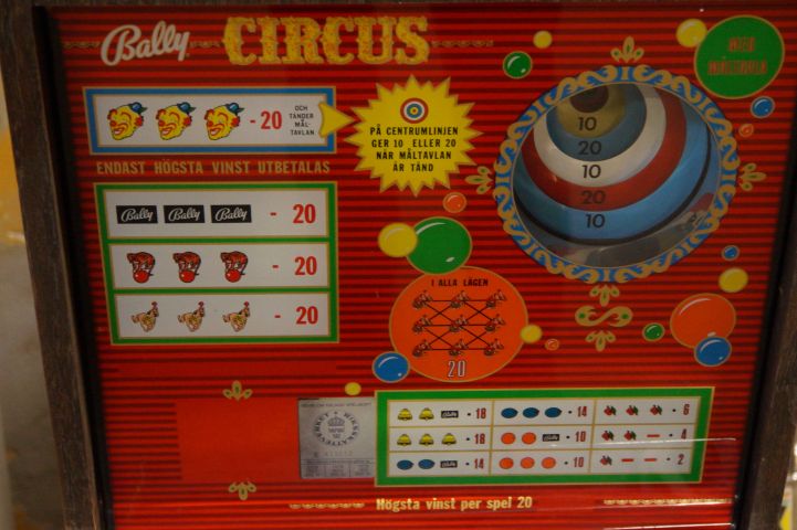 735726-5 Vintage Swedish Bally "Circus" Slot Machine