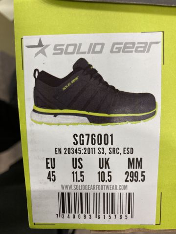 788585-2 Solid Gear Revolution Infinity safety shoes S1P, Black / Lime green, Size 45