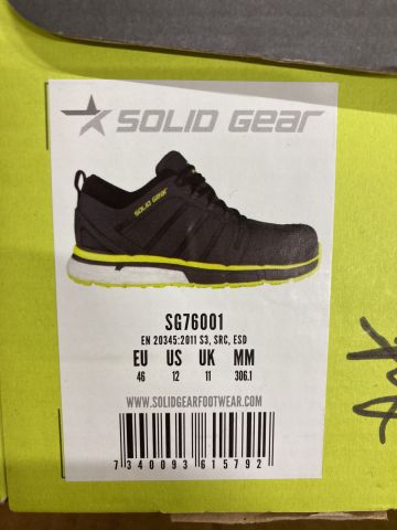788913-2 Solid Gear Revolution Infinity safety shoes S1P, Black / Lime green, Size 46