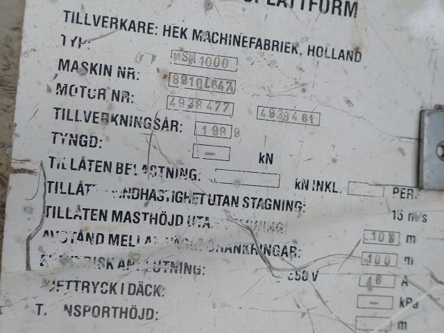 755615-28 Climbing platform Construction lift Hunnebeck MSM1000