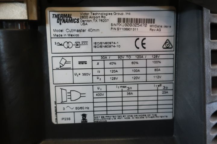 718958-8 Plasma cutter - Victor Thermal dynamics Cutmaster 40mm