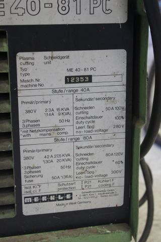 719018-2 Plasma cutter - MERKLE ME 40-81 PC