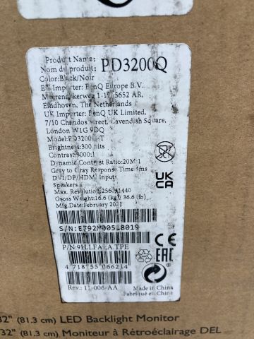 790993-3 Computer screen BenQ 32 "PD3200Q