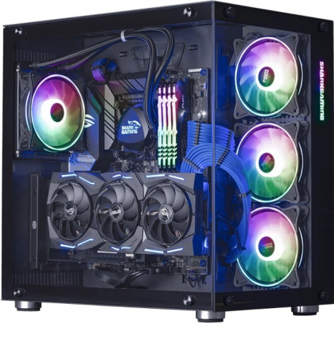 791914-1 Gaming computer Shark gaming Mighty Deep Blue (32 GB RAM & RTX 3090)