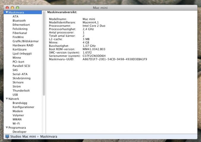 747477-3 Mac Mini 2.4 GHz Intel Core 2 Duo Mid 2010