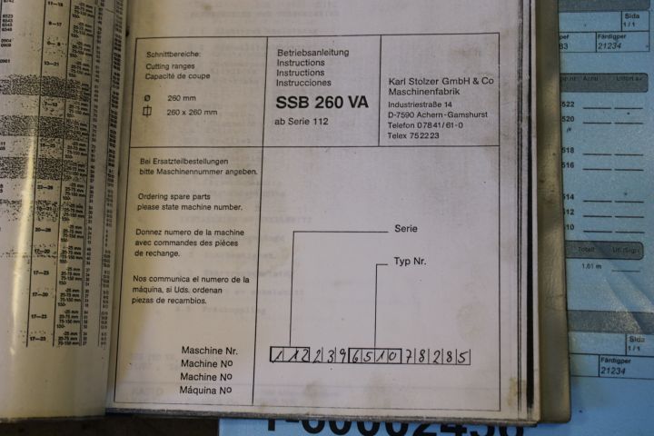 719521-18 Vertical band saw - Kasto SSB 260 VA